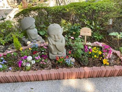 霊源院の水子供養の御堂にある花壇